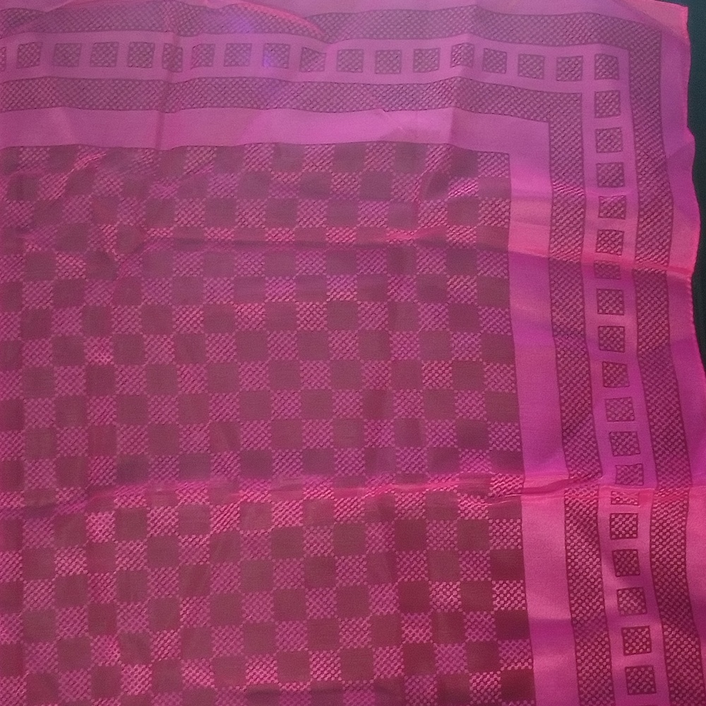PA Paris Pink‎ Checkered Sheer Vintage Scarf